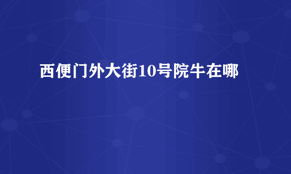 西便门外大街10号院牛在哪
