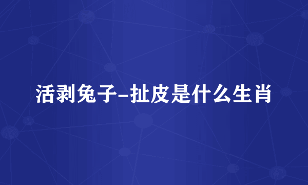 活剥兔子-扯皮是什么生肖