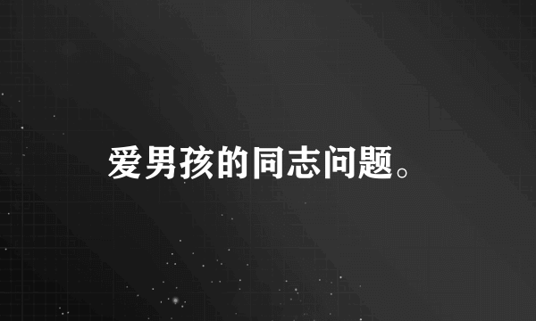 爱男孩的同志问题。