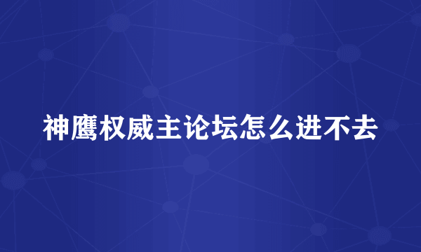 神鹰权威主论坛怎么进不去