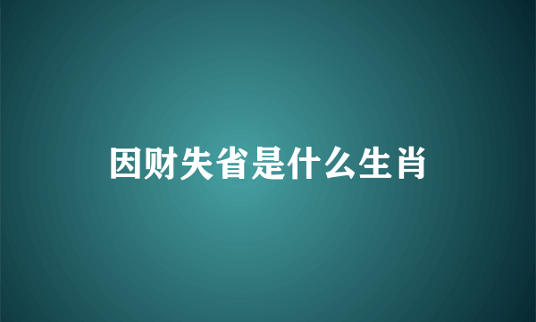 因财失省是什么生肖
