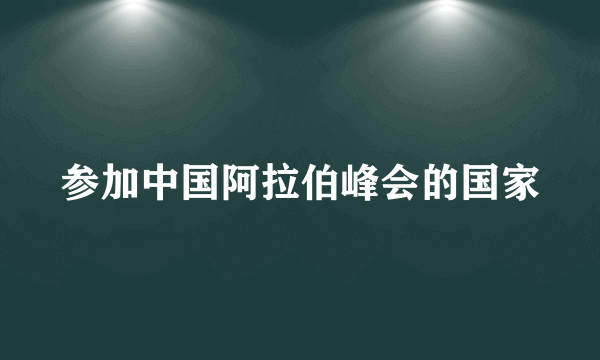 参加中国阿拉伯峰会的国家