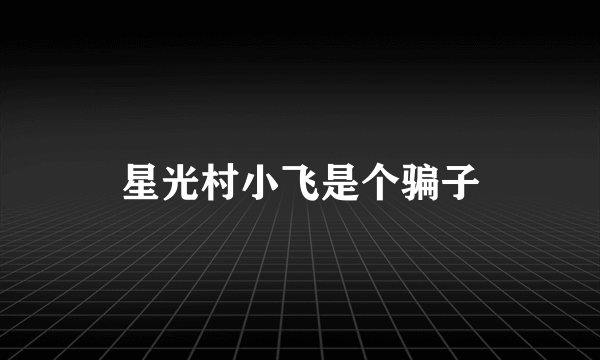 星光村小飞是个骗子