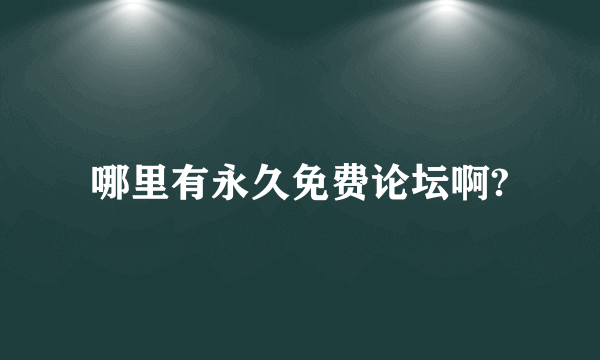 哪里有永久免费论坛啊?