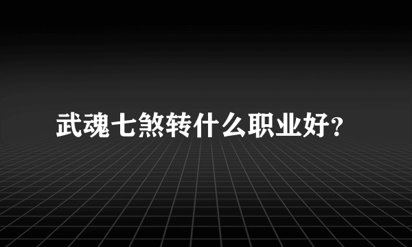 武魂七煞转什么职业好？