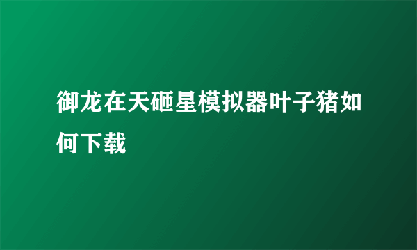 御龙在天砸星模拟器叶子猪如何下载