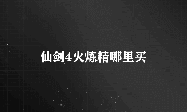 仙剑4火炼精哪里买