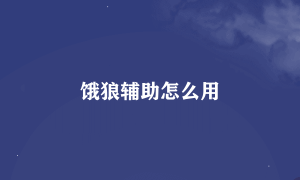 饿狼辅助怎么用