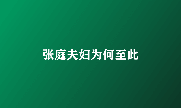 张庭夫妇为何至此