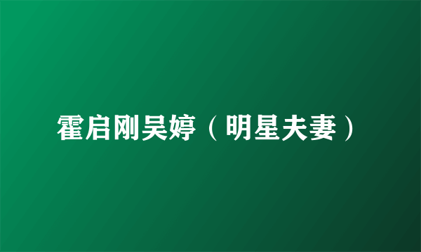 霍启刚吴婷（明星夫妻）