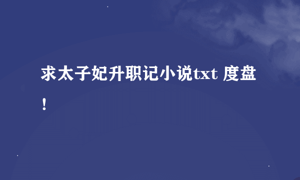 求太子妃升职记小说txt 度盘！
