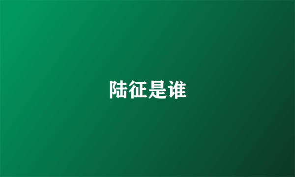 陆征是谁