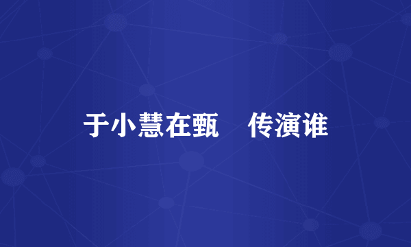 于小慧在甄嬛传演谁