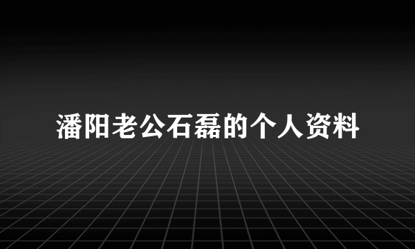 潘阳老公石磊的个人资料