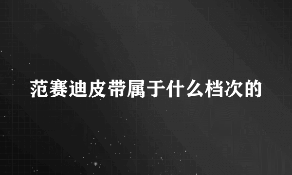 范赛迪皮带属于什么档次的