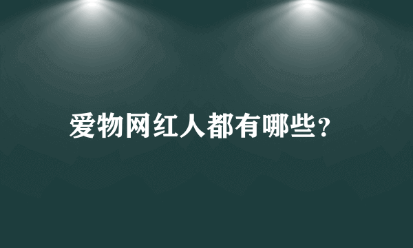 爱物网红人都有哪些？