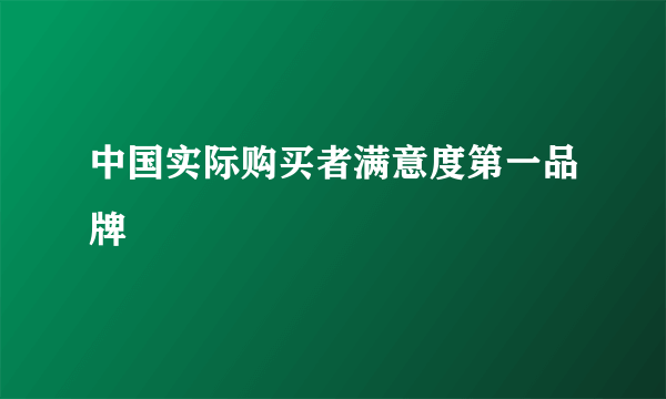 中国实际购买者满意度第一品牌