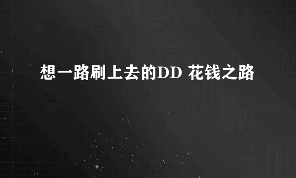 想一路刷上去的DD 花钱之路