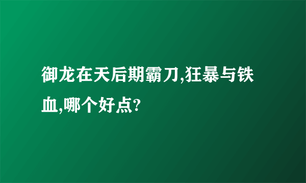 御龙在天后期霸刀,狂暴与铁血,哪个好点?