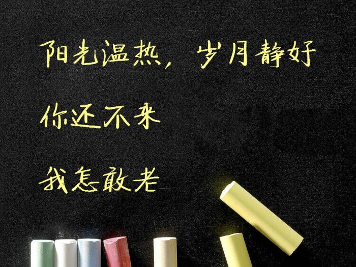请问“阳光温热, 岁月静好, 你还不来, 我怎敢老去