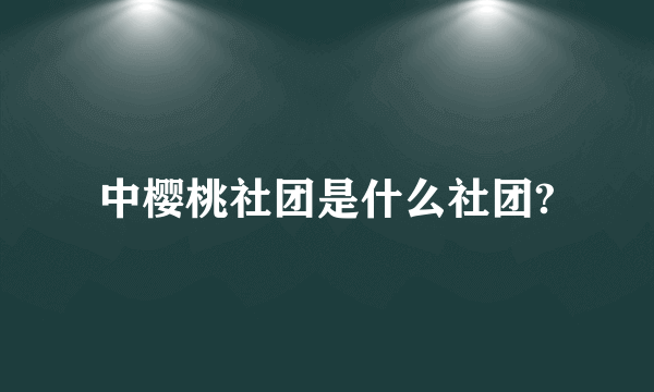 中樱桃社团是什么社团?