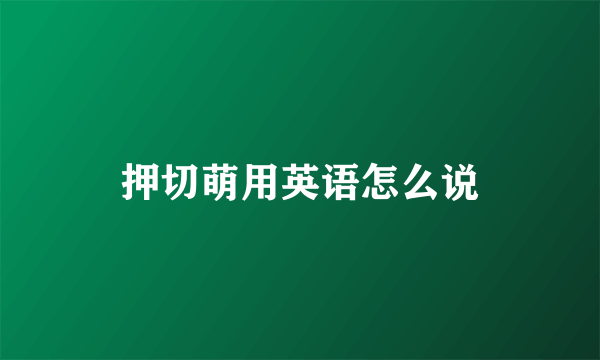 押切萌用英语怎么说