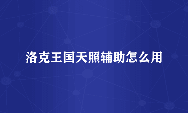 洛克王国天照辅助怎么用