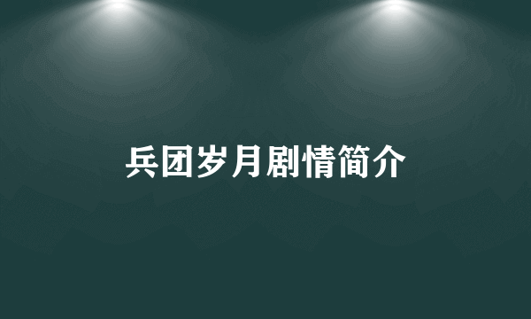 兵团岁月剧情简介
