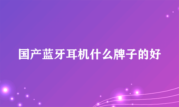 国产蓝牙耳机什么牌子的好