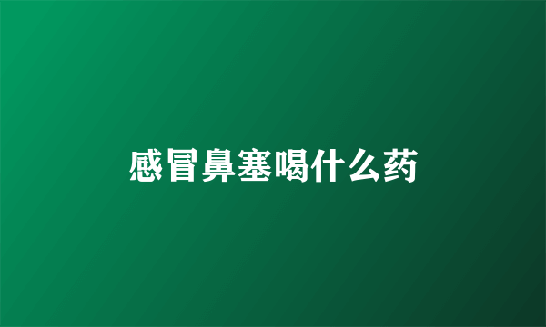 感冒鼻塞喝什么药