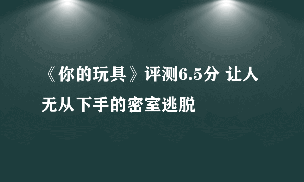 《你的玩具》评测6.5分 让人无从下手的密室逃脱