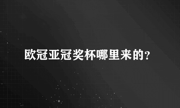 欧冠亚冠奖杯哪里来的？