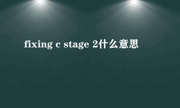 fixing c stage 2什么意思