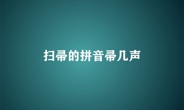 扫帚的拼音帚几声