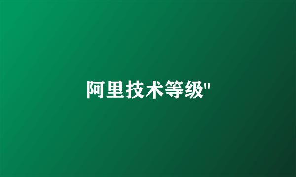 阿里技术等级