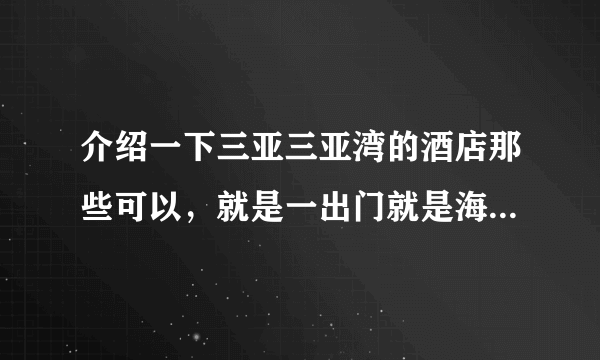 介绍一下三亚三亚湾的酒店那些可以，就是一出门就是海滩的海景酒店
