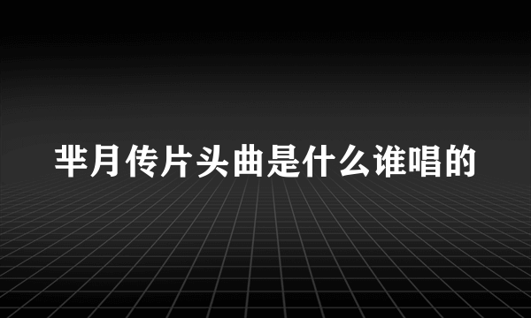 芈月传片头曲是什么谁唱的