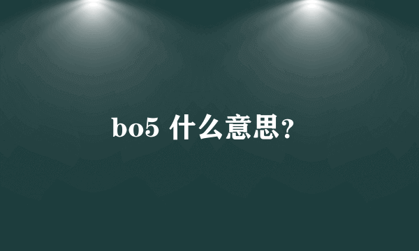 bo5 什么意思？