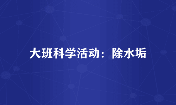 大班科学活动：除水垢
