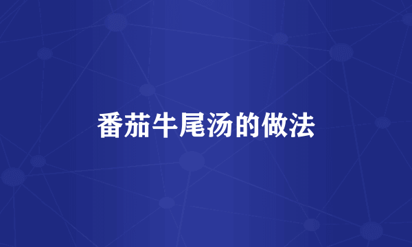 番茄牛尾汤的做法