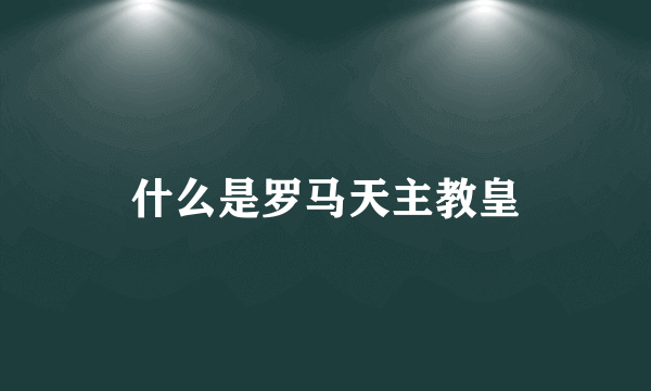 什么是罗马天主教皇