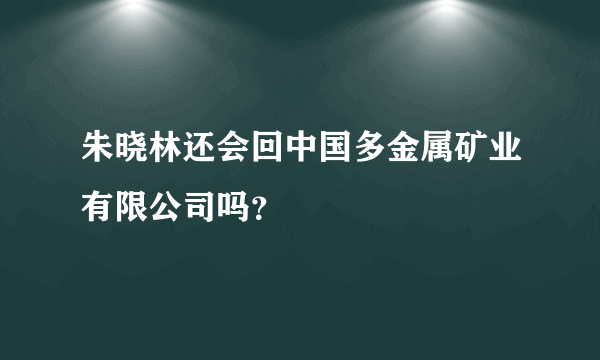 朱晓林还会回中国多金属矿业有限公司吗？