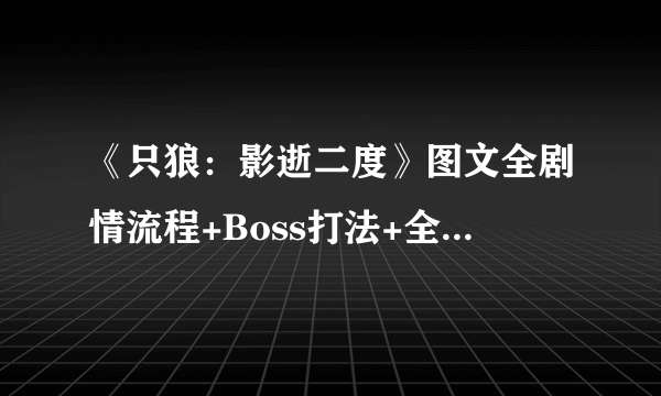 《只狼：影逝二度》图文全剧情流程+Boss打法+全收集+全地图指引