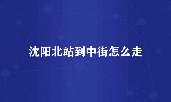 沈阳北站到中街怎么走