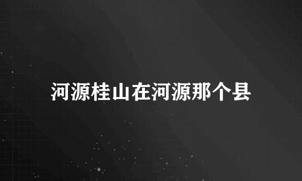 河源桂山在河源那个县