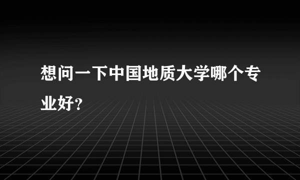 想问一下中国地质大学哪个专业好？