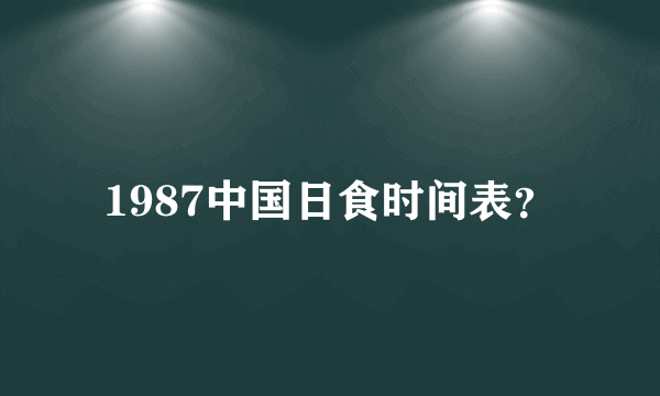 1987中国日食时间表？