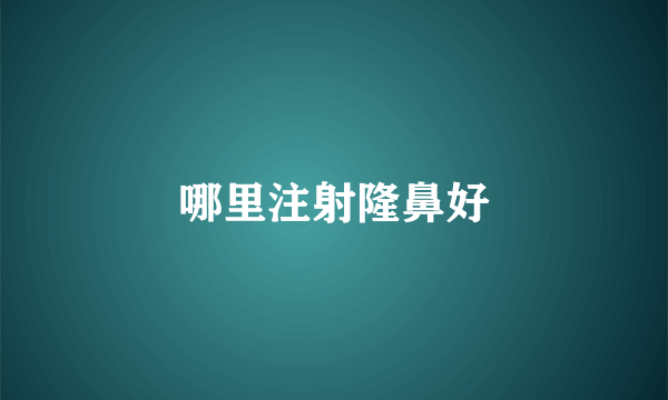 哪里注射隆鼻好