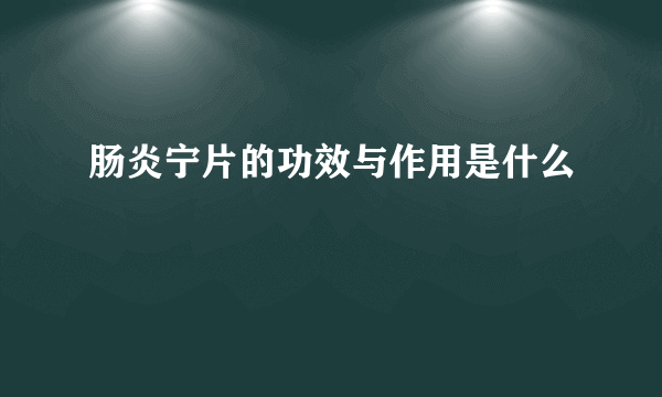肠炎宁片的功效与作用是什么