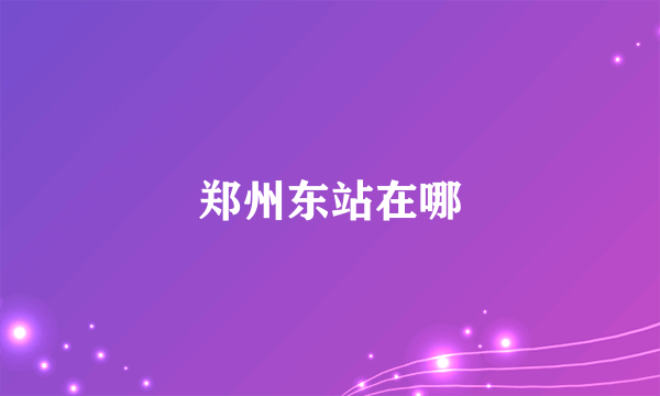 郑州东站在哪